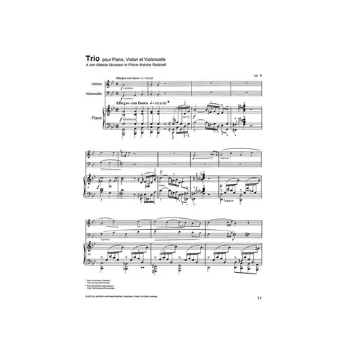 Trio Op. 8 for Piano, Violin and Cello