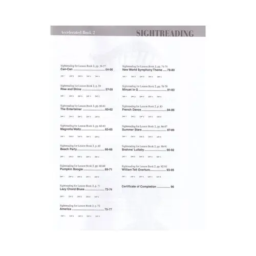 Accelerated Piano Adventures Sightreading Book 2