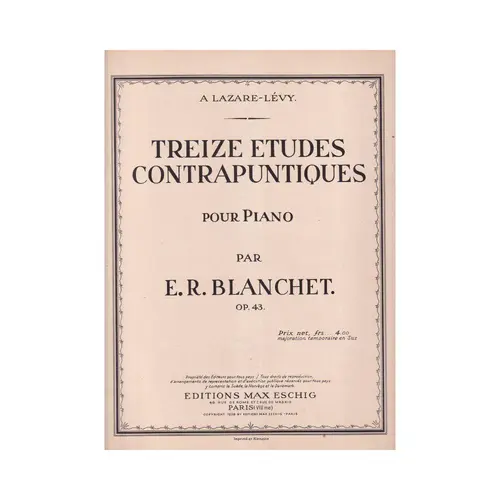 Treize Etudes Contrapuntiques - Op.43