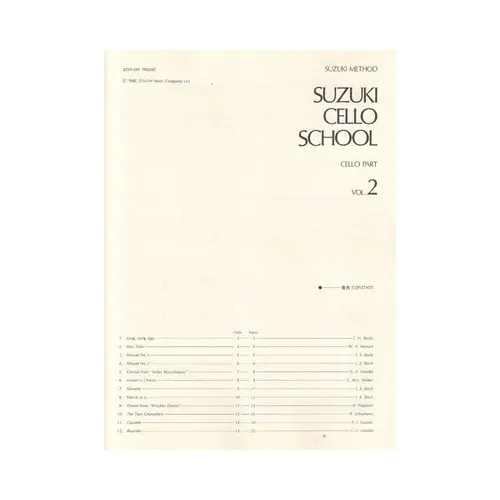 Suzuki Cello School - Vol.02 (Exemplar Antigo) (Cello E Piano)