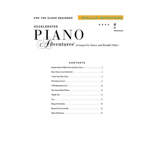 Accelerated Piano Adventures for the Older Beginner Popular Repertoire Book 2