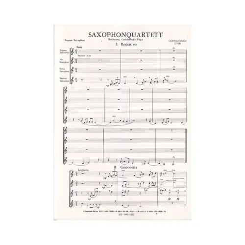 Rezitativo Canzonetta E Fuga fur saxophon quartett