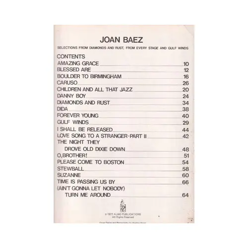 Joan Baez - Selections from Diamonds and Rust