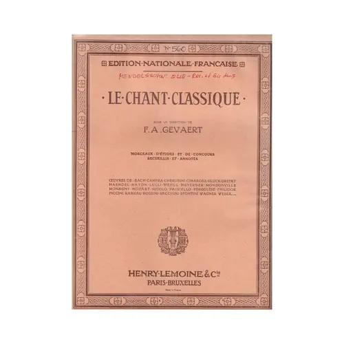 Le Chant Classique N°560 - Récitatif et Air dans la 2° Partie