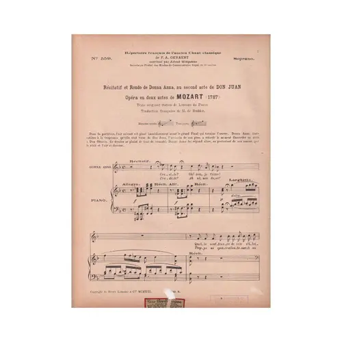 Le Chant Classique N°559 - Récitatif et Rondo de Donna Anna,au second acte de Don Juan