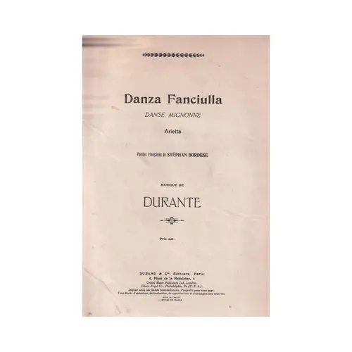 Danza Fanciulla(Danse Mignonne) - Arietta