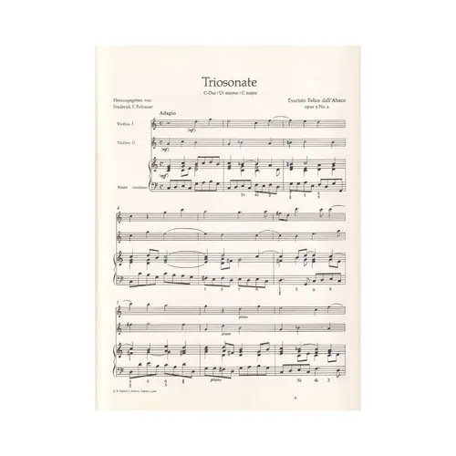 Triosonate C Dur - Op.3 N.1 fur zwei violinen und basso continuo