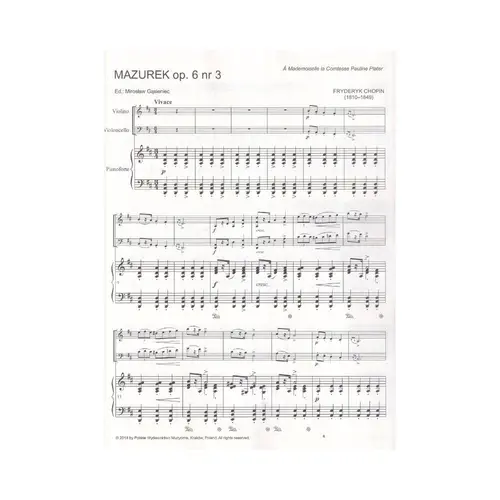 Selected Works Transcription for Violin, Cello and Piano -Score + Partes