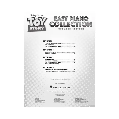 Toy Story Easy Piano Collection