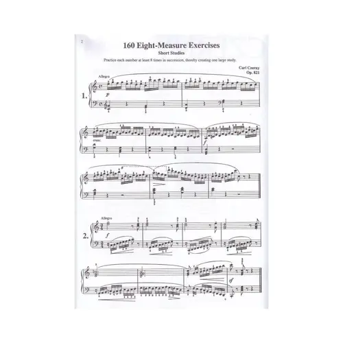 Czerny: 160 8-Measure Exercises, Opus 821 -Alfred Masterwork Edition