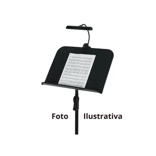 Luminária pra estante de partitura Gator GFWMUSLEDR led Vermelha com pescoço ajustável