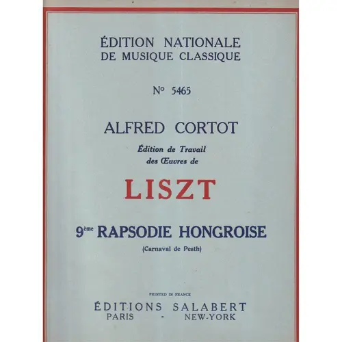 9 Eme Rapsodie Hongroise (Carnaval De Pesth) para piano