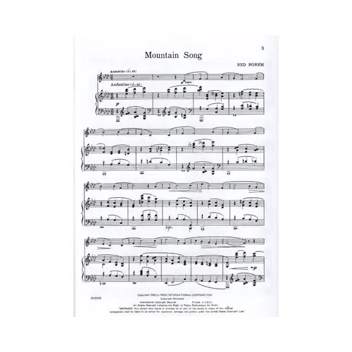 Mountain Song For Flute And Piano