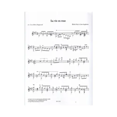La vie en rose - solo guitar