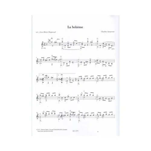 La bohème solos guitar