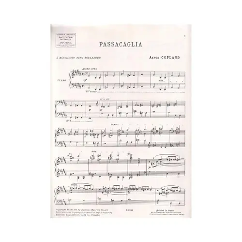 Passacaglia Pour Piano