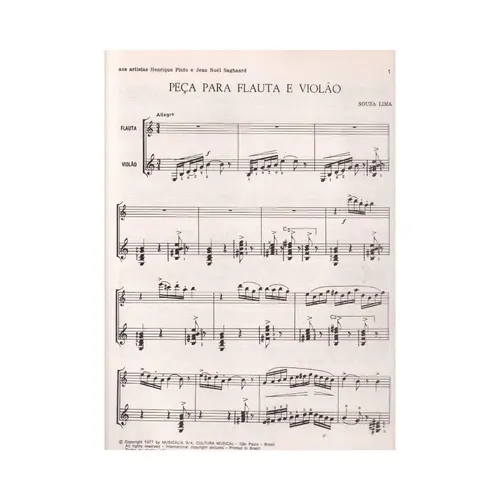 Peça Para Flauta E Violão