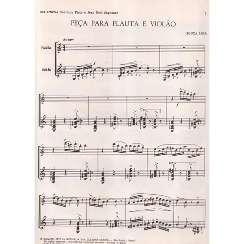 Peça Para Flauta E Violão