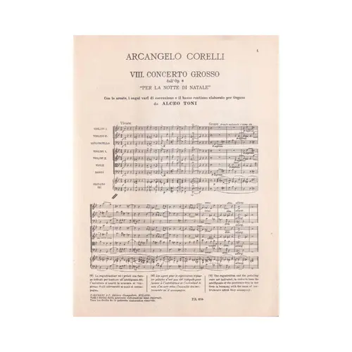Viii Concerto Grosso Dal Op.6 ( regente )  (Edição Antiga)