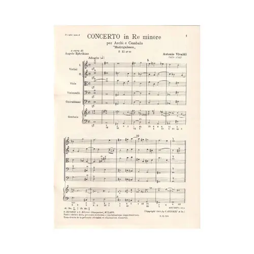 Concerto In Re Min. - F.Ix N.10  (Tomo 36)  ( regente )
