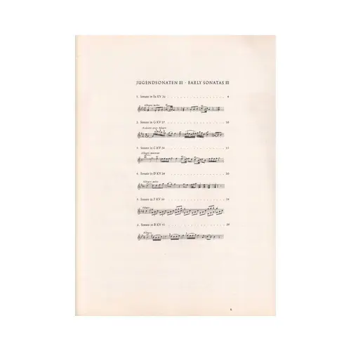 Sechs Sonaten fur klavier (cembalo) und violine KV 26-31 edição antiga
