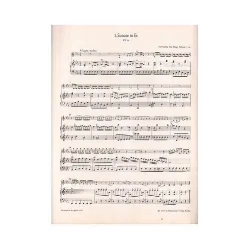 Sechs Sonaten fur klavier (cembalo) und violine KV 26-31 edição antiga