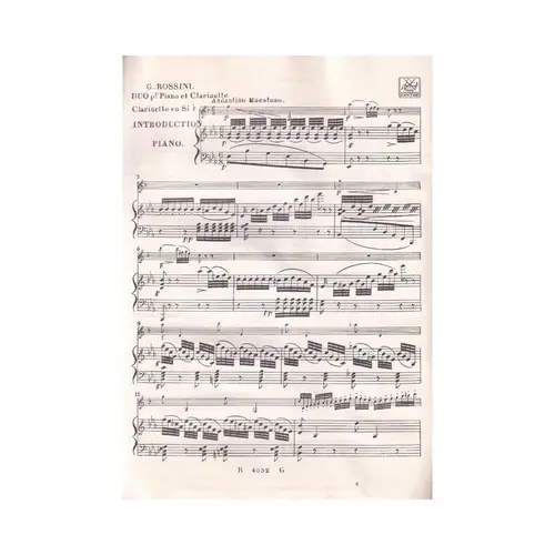 Fantaisie Per Piano E Clarinetto