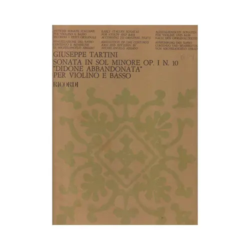 Sonata In Sol Minore Op.1 N.10
