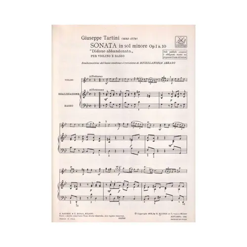 Sonata In Sol Minore Op.1 N.10