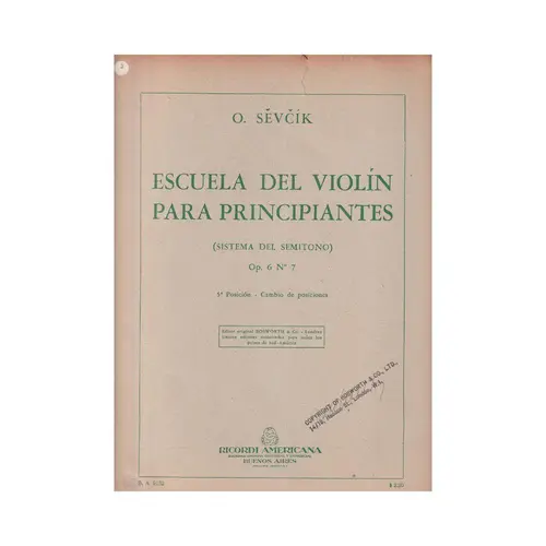 Escuela del violin Op.6 n.7  (Edição Antiga)