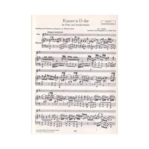 Konzert D Dur Fur Flote