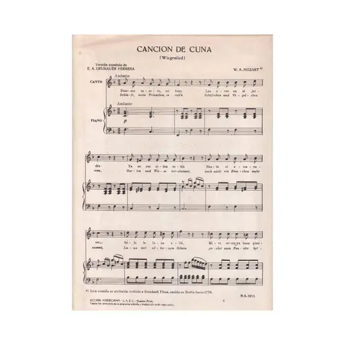 Cancion de Cuna(Wiegenlied)