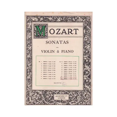 Sonata N.18 (F maior KV 547) e 19 C Major For Violin - KV 404