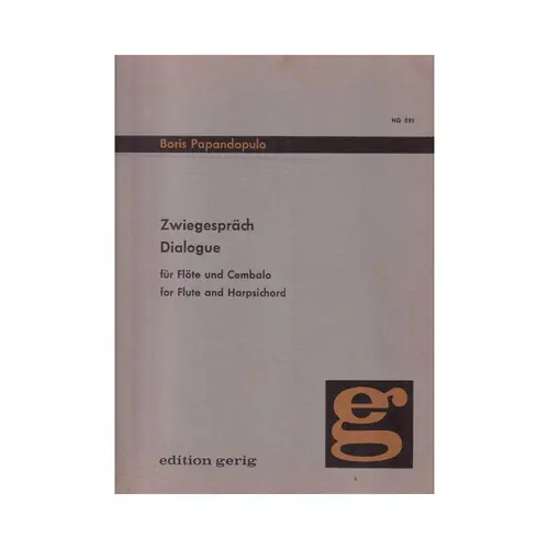 Zwiegesprach Dialogue Fur Floste Und Cembalo  (Edição Antiga)