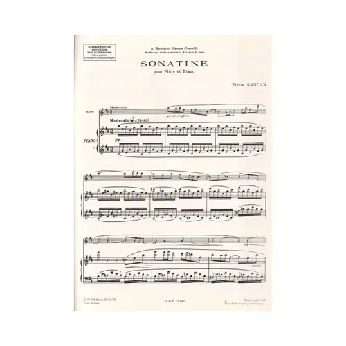 Sonatine Pour Flute Et Piano