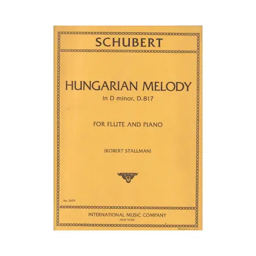 Hungarian Melody In D Minor For Flute - D.817
