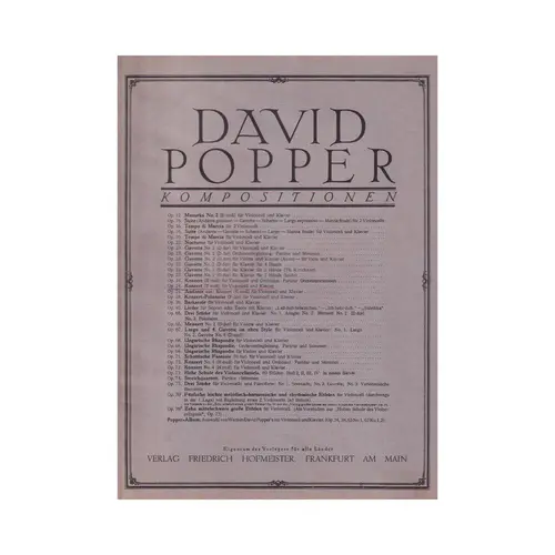 Konzert (E Moll) op.24 fur violoncelo und klavier