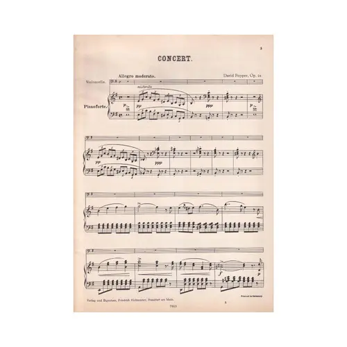 Konzert (E Moll) op.24 fur violoncelo und klavier