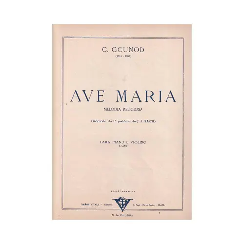 Ave Maria - Violino E Piano  (Edição Antiga)