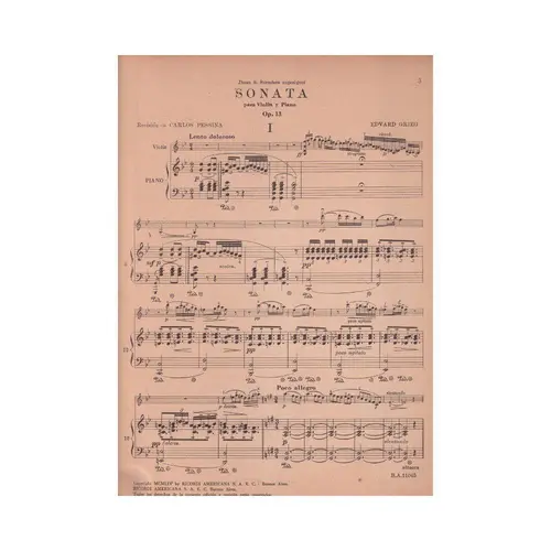Sonata En Sol Mayor - Op.13  (Edição Antiga)