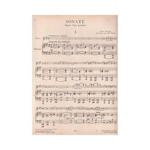 Sonate Fur Violine Und Piano  (Edição Antiga)