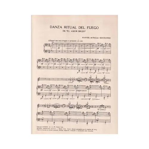 Danza Ritual Del Fuego - El Amor Brujo - Exemplar Antigo