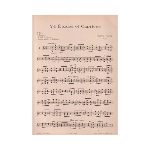 24 Etudes Et Caprices Pour Violon - Op.35