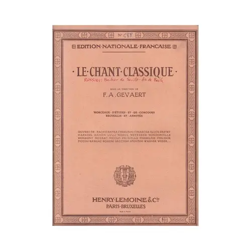 Le Chant Classique N°588 - barbier de seville - air de berta