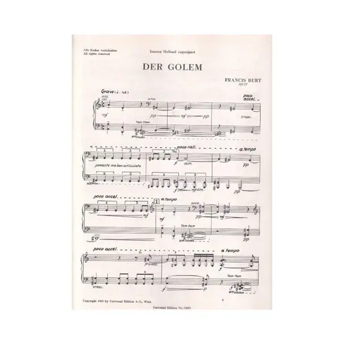 Der Golem - Piano Reduction