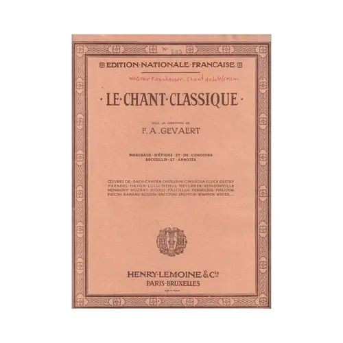 Le Chant Classique N°583 - chant de wolfram
