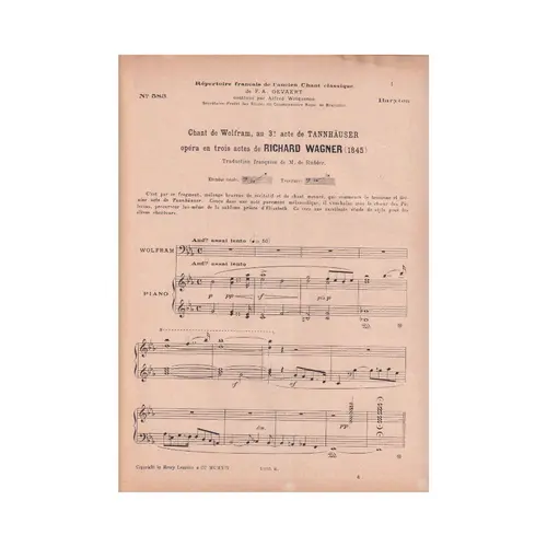 Le Chant Classique N°583 - chant de wolfram