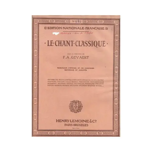 Le Chant Classique N°574 - Air extrait de 1 orfeo
