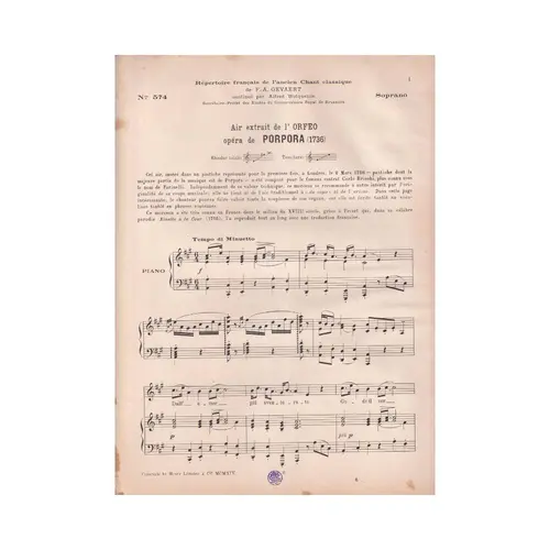 Le Chant Classique N°574 - Air extrait de 1 orfeo