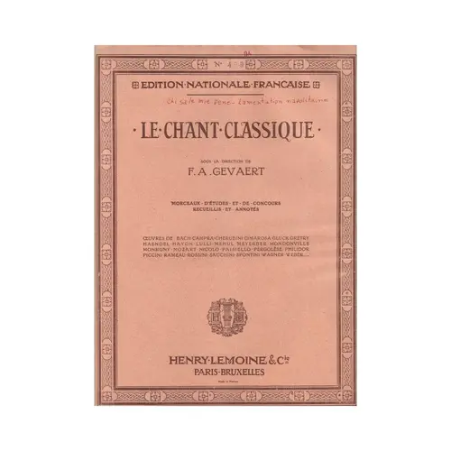 Le Chant Classique N°499 - Chi sa le mie pene - Lamentation Napolitaine